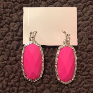 Hot Pink Oval Earrings New